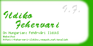 ildiko fehervari business card